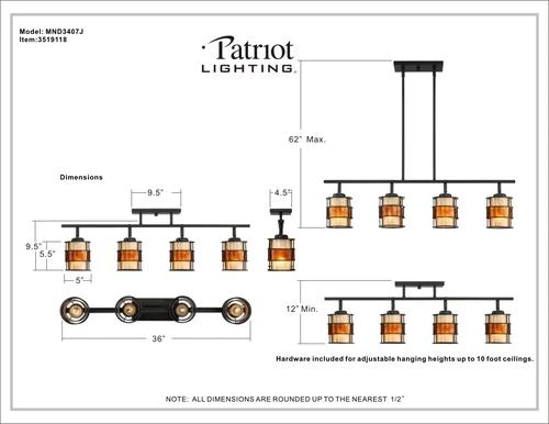 Deals 🎁 Patriot Lighting® Lorenzo Bronze 4 Light Island Light ⌛ 10 Deals 🎁 Patriot Lighting® Lorenzo Bronze 4 Light Island Light ⌛ - Image 8