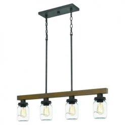 New ❤️ Patriot Lighting® Wheland Matte Black 4-Light Island Light 🎉