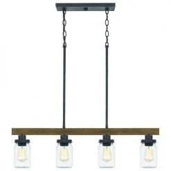 New ❤️ Patriot Lighting® Wheland Matte Black 4-Light Island Light 🎉 -Patriot Lighting Sales MND4244B 3