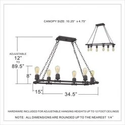 Hot Sale 😉 Patriot Lighting® Elegant Home Pipper Matte Black 6 Light Island Light ✔️ -Patriot Lighting Sales MND4313A1 DIM