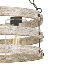 Best reviews of ❤️ Patriot Lighting® Elegant Home Darring Matte Black & Faux Wood 3-Light Pendant 😉 -Patriot Lighting Sales MND4335A 5