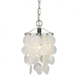 Best Pirce 👏 Patriot Lighting® Elsa Capiz Shell Satin Nickel Pendant ✔️