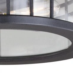 Brand new 😉 Patriot Lighting® Wrightwood Vintage Black 2-Light Outdoor Flush Mount Light ⌛ -Patriot Lighting Sales T0361 3