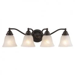 Promo ❤️ Patriot Lighting® Standford Oil Burnished Bronze 4 Light Vanity Light ✔️