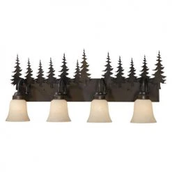 Brand new ⌛ Patriot Lighting® Yosemite Burnished Bronze 4 Light Vanity Light 😀