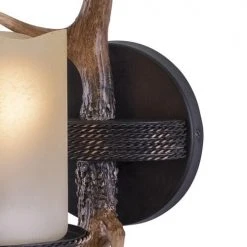 New ⌛ Patriot Lighting® Yoho Black Walnut 1 Light Antler Vanity Light 👍 -Patriot Lighting Sales W0032 1