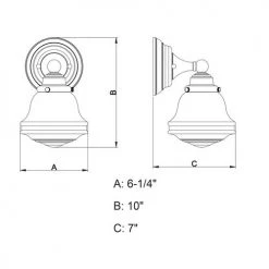 Outlet 👏 Patriot Lighting® Huntley Satub Nickel 1 Light Vanity Light 🛒 -Patriot Lighting Sales W0167 DWG