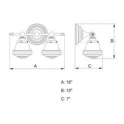 Coupon 💯 Patriot Lighting® Huntley Oil Rubbed Bronze 2 Light Vanity Light ⭐ -Patriot Lighting Sales W0168 DWG