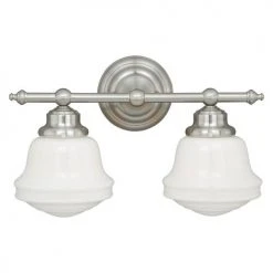 Best Pirce 😀 Patriot Lighting® Huntley Satin Nickel 2 Light Vanity Light ⌛