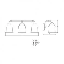 Buy 💯 Patriot Lighting® Toledo Satin Nickel 3 Light Vanity Light 🎁 15 Buy 💯 Patriot Lighting® Toledo Satin Nickel 3 Light Vanity Light 🎁 -Patriot Lighting Sales W0241 DWG