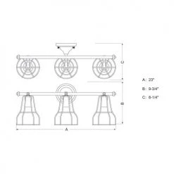 Brand new 🎁 Patriot Lighting® Clybourn Oil Rubbed Bronze 3 Light Vanity Light ✔️ -Patriot Lighting Sales W0313 DWG
