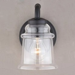 Deals 👍 Patriot Lighting® Toledo Matte Black 1 Light Vanity Light 😍 -Patriot Lighting Sales W0348 5