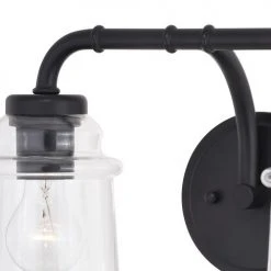 Outlet 🔔 Patriot Lighting® Toledo Matte Black 2 Light Vanity Light ⭐ -Patriot Lighting Sales W0349 1