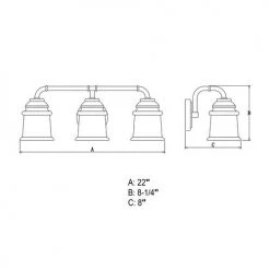 Flash Sale ✨ Patriot Lighting® Toledo Matte Black 3 Light Vanity Light 😉 15 Flash Sale ✨ Patriot Lighting® Toledo Matte Black 3 Light Vanity Light 😉 -Patriot Lighting Sales W0350 DWG