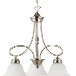 Budget 💯 Patriot Lighting Rianto 3-Light Brushed Nickel Chandelier 🎉