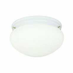 Outlet ✔️ Patriot Lighting® Mushroom White 2-Light Flush Mount Ceiling Light 🔥