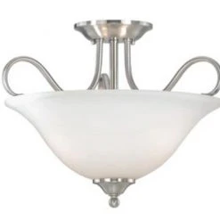 Brand new ⌛ Patriot Lighting® Samantha Satin Nickel 3-Light Semi-Flush Mount Ceiling Light ❤️