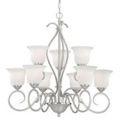 Promo 🧨 Patriot Lighting® Samantha 9-Light Satin Nickel Chandelier 🧨