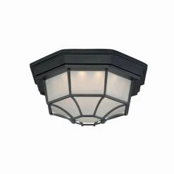 Deals 🥰 Patriot Lighting® Caine Textured Black LED Outdoor Flush Mount Ceiling Light 👏